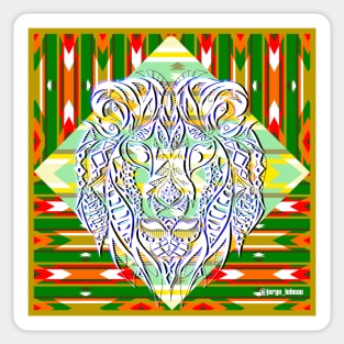 big tribal lion ecopop Sticker